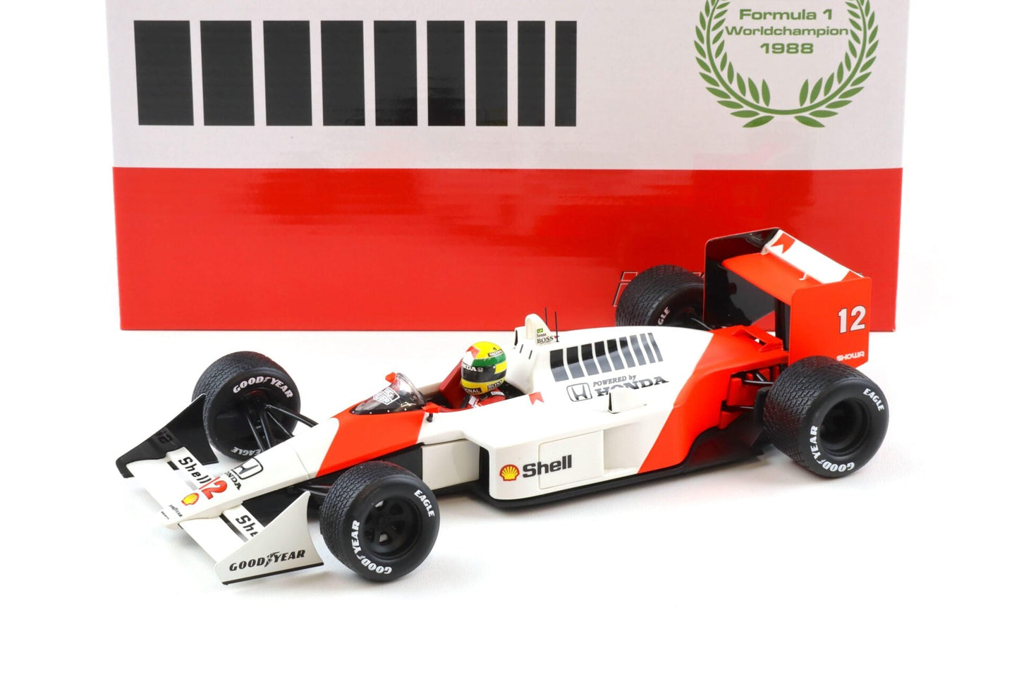 Werk83 Mclaren Honda MP4/4 #12 A. Senna Winner British GP 1988 1:18