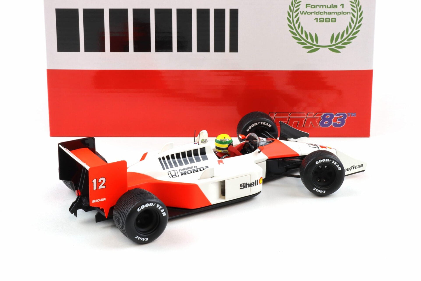 Werk83 Mclaren Honda MP4/4 #12 A. Senna Winner British GP 1988 1:18
