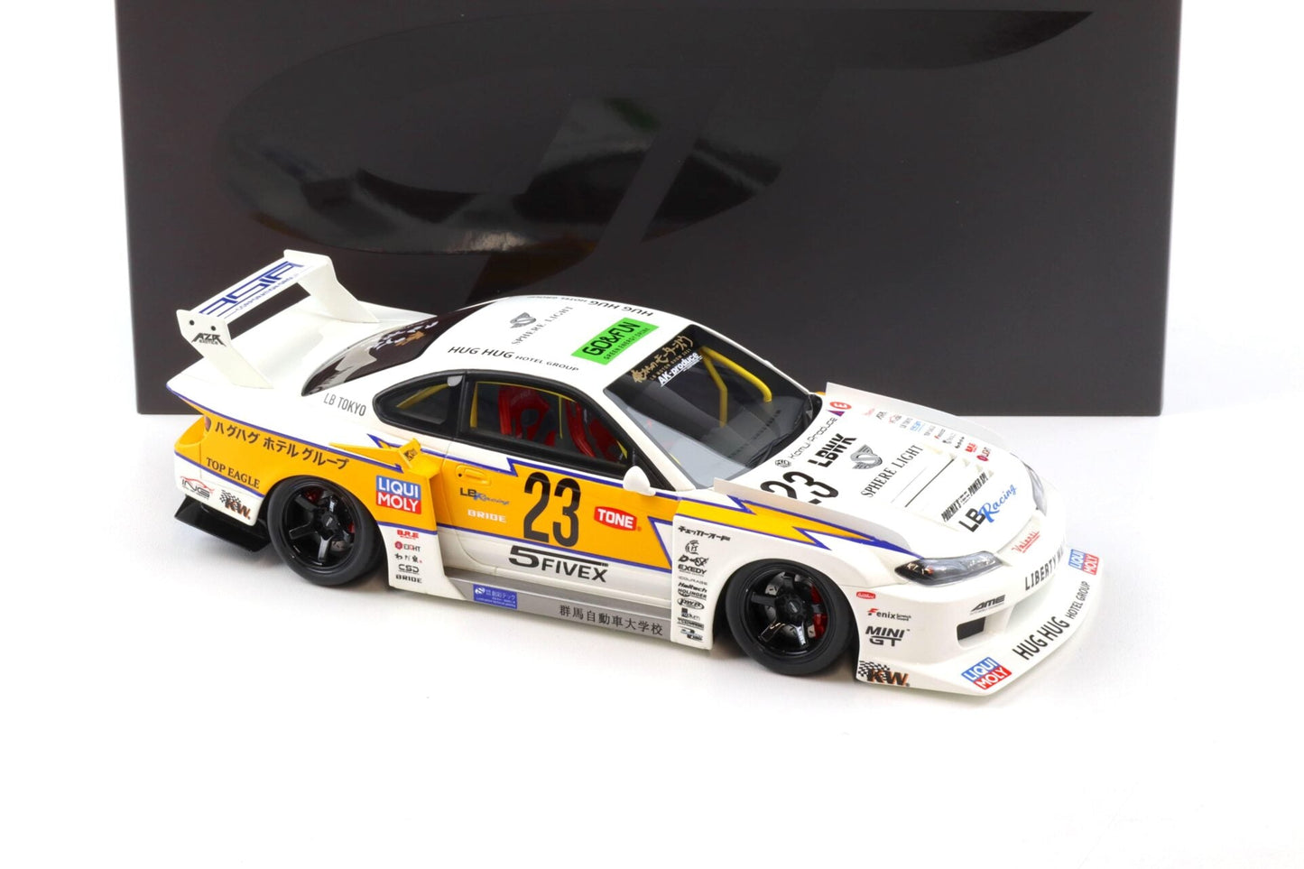 GT Spirit 2021 Nissan Silvia S15 LB Super Silhouette #23 LBWK White 1:18