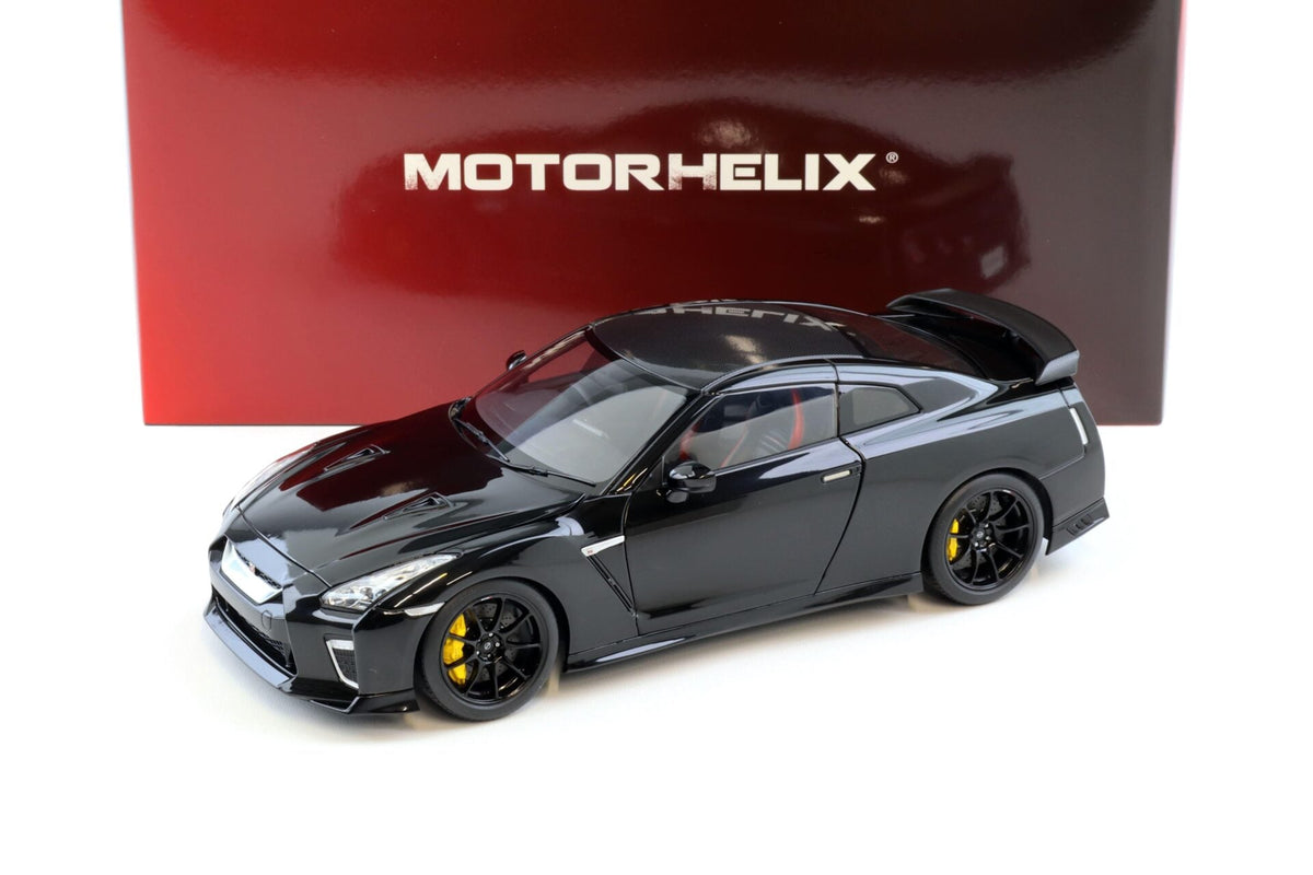 STM Diecast Motorhelix 2022 Nissan Skyline GT-R R35 Nismo Track Edition T-Spec Meteor Flake Black...