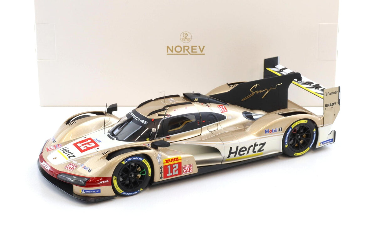 STM Diecast Norev Porsche 963 #38 Hertz Team Jota Lone Star IMSA 2024 Spa 6Hrs Winner Gold 1:18