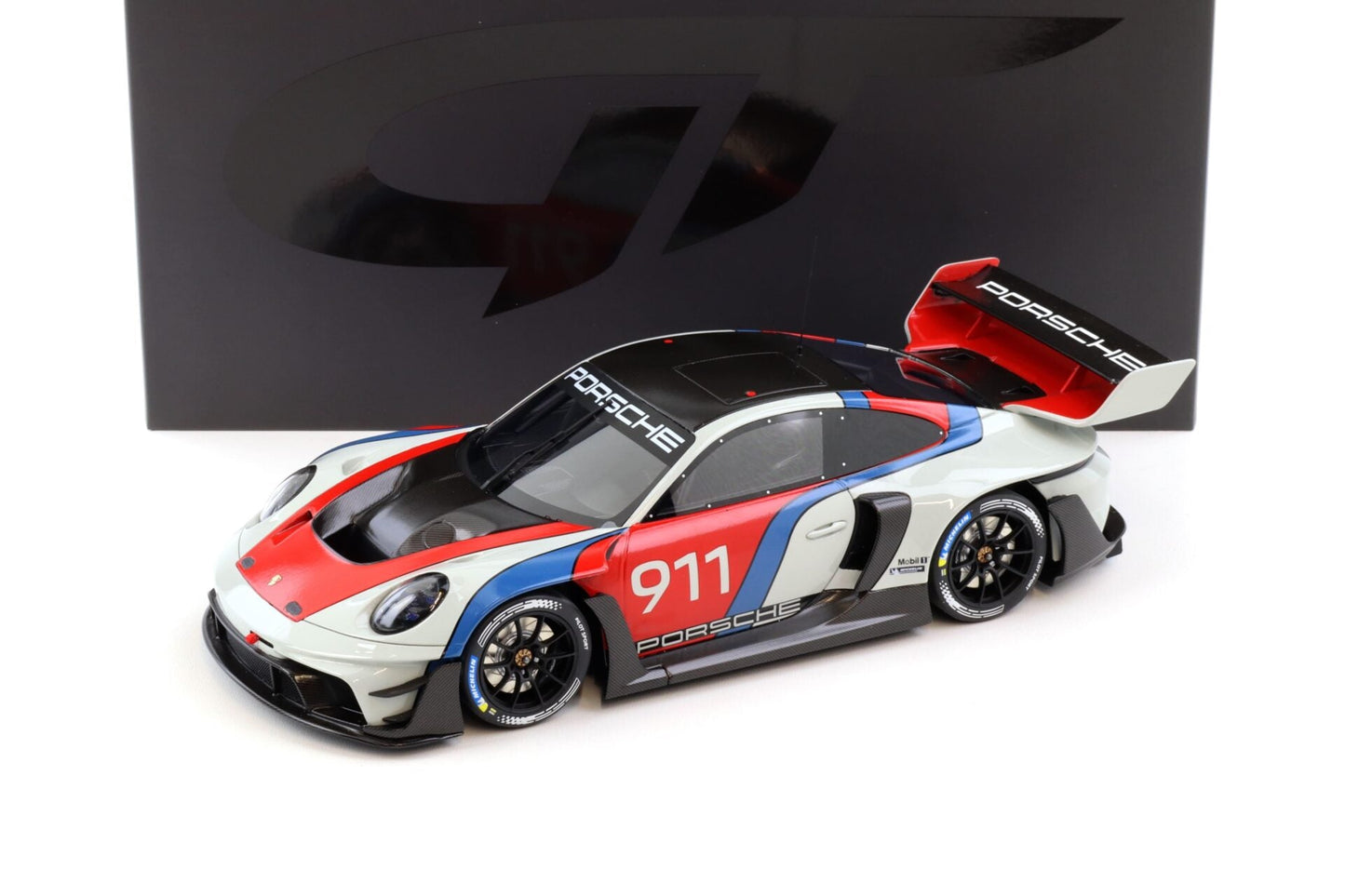 GT Spirit 2023 Porsche 911 992 GT3 R Rennsport White, Red, Blue 1:18