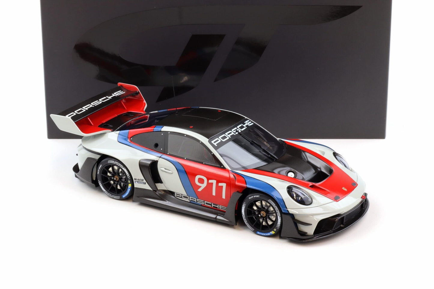 GT Spirit 2023 Porsche 911 992 GT3 R Rennsport White, Red, Blue 1:18