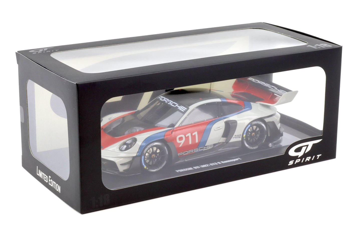 GT Spirit 2023 Porsche 911 992 GT3 R Rennsport White, Red, Blue 1:18