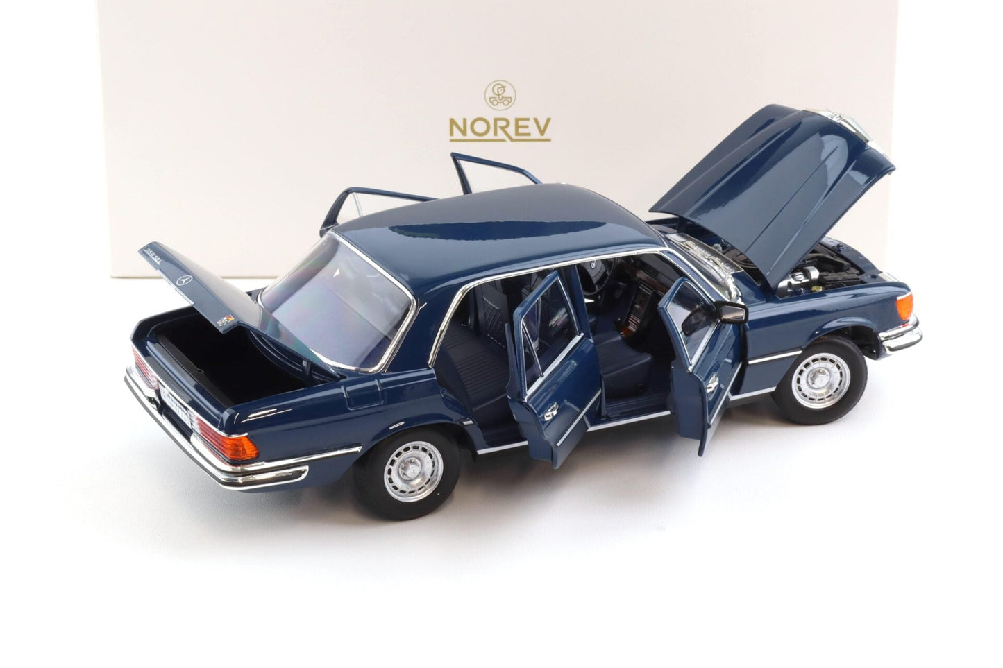 Norev 1979 Mercedes-Benz S-Class 350 SE (W116) Hansa Blue 1:18