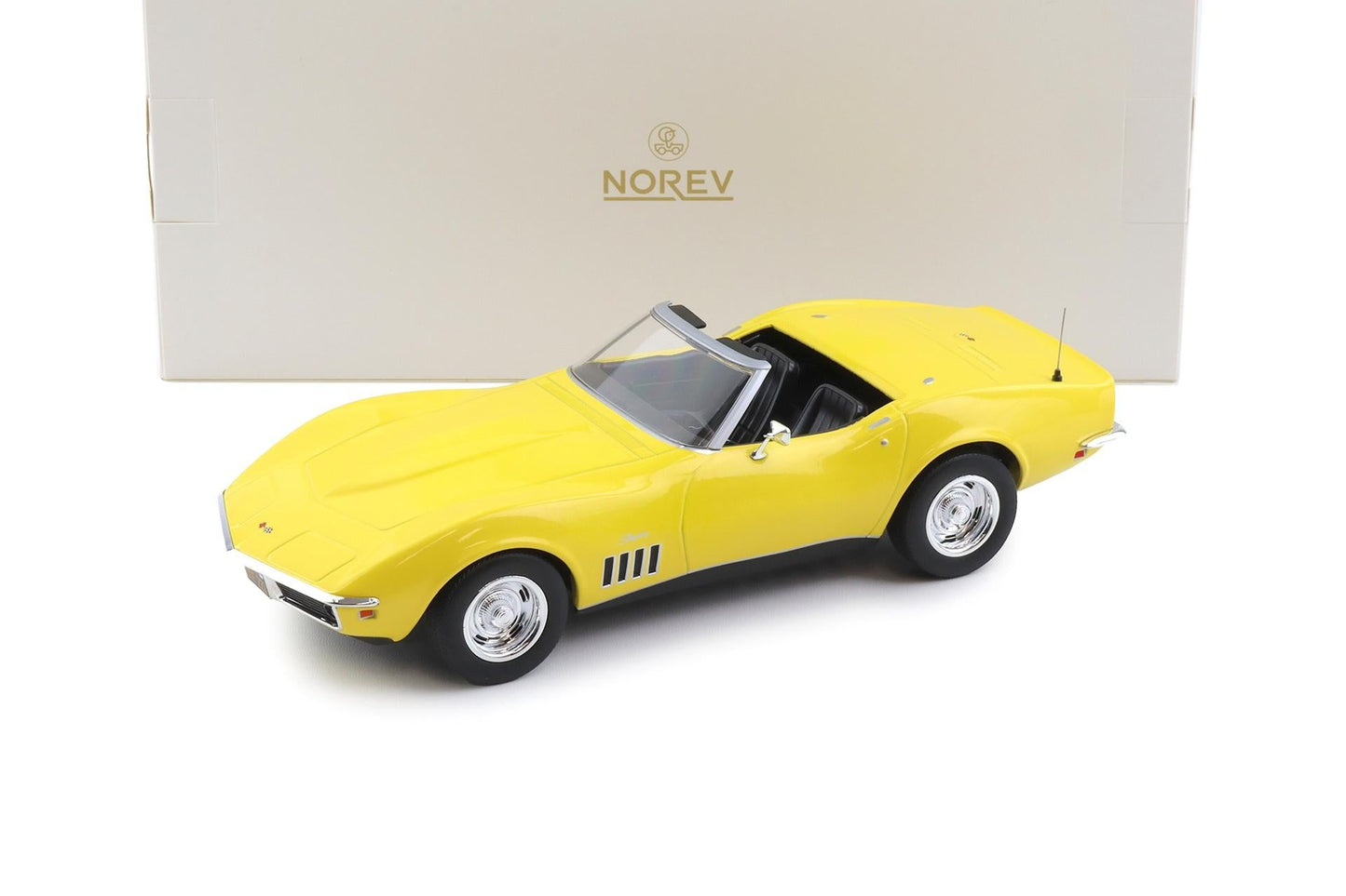 Norev 1969 Chevy Corvette C3 Convertible Daytona Yellow 1:18