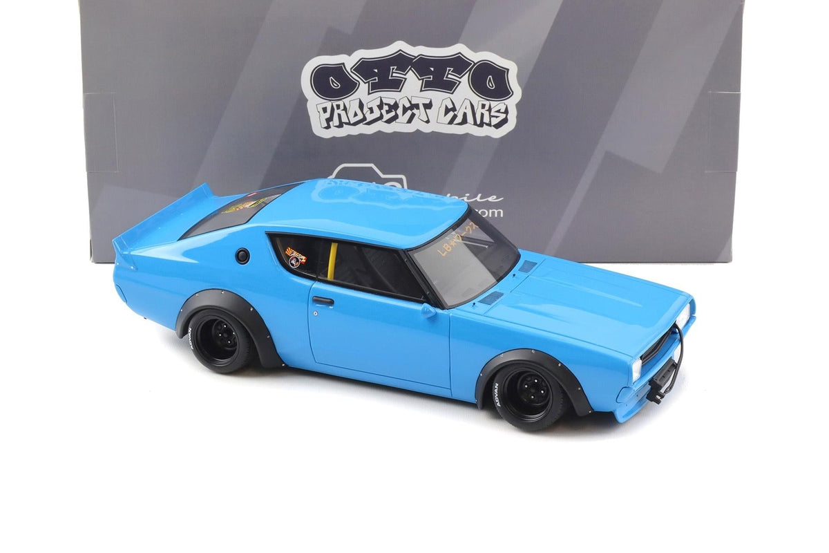 STM Diecast Otto 1971 Nissan Skyline 2000 GT-R (KPGC10) 2024 LB-Works Blue 1:18 - View 2