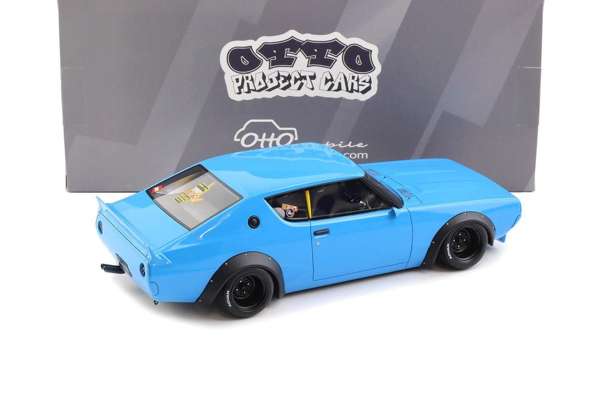 STM Diecast Otto 1971 Nissan Skyline 2000 GT-R (KPGC10) 2024 LB-Works Blue 1:18 - View 3
