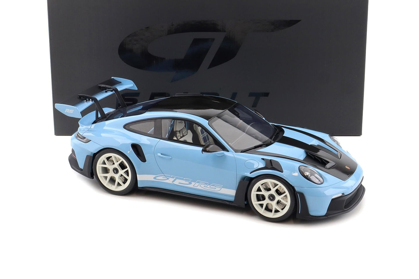 GT Spirit 2022 Porsche 911 992 GT3 RS w/ Weissach Pkg Gulf Blue w/ White Wheels & Deco 1:12