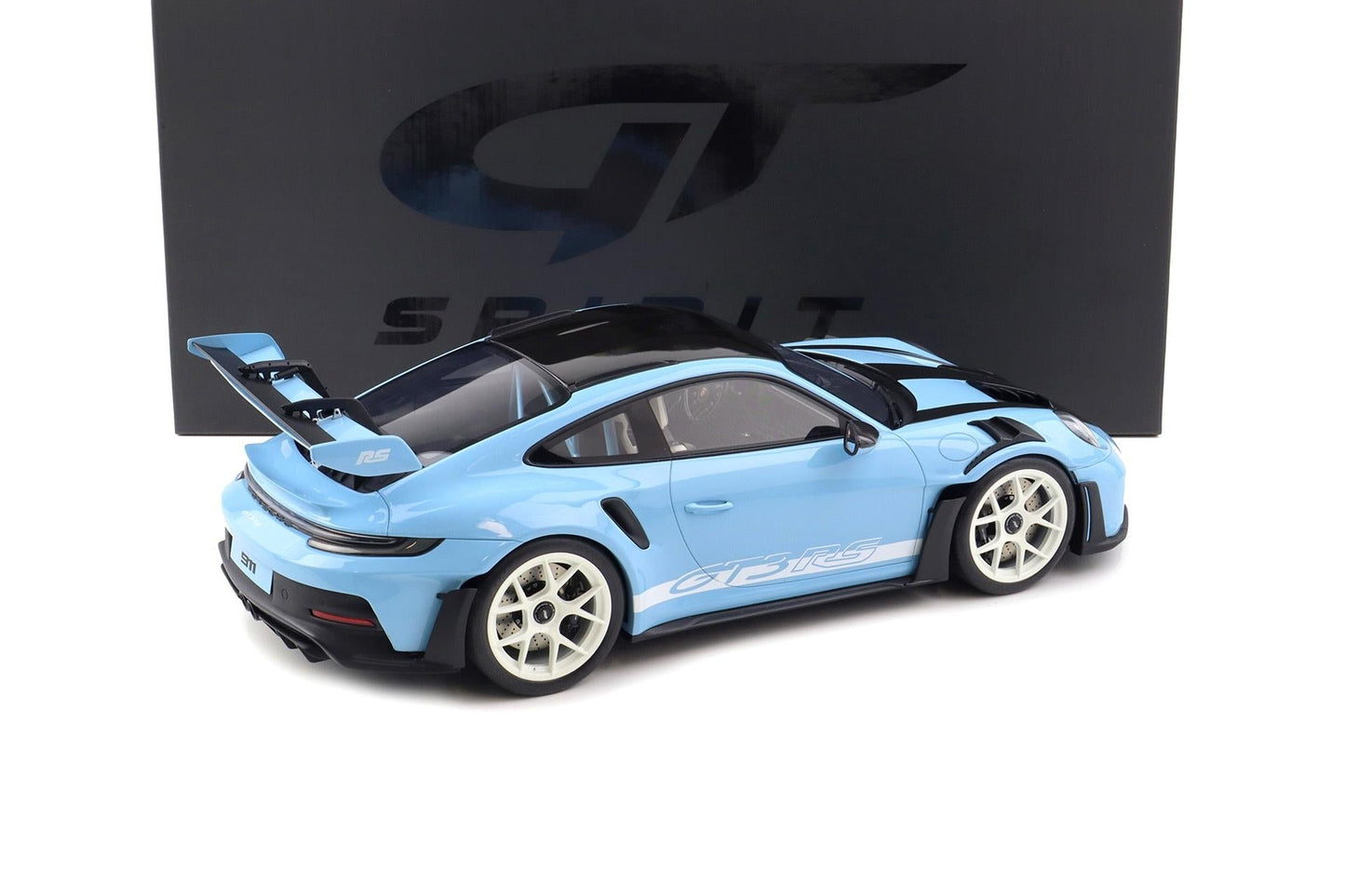 GT Spirit 2022 Porsche 911 992 GT3 RS w/ Weissach Pkg Gulf Blue w/ White Wheels & Deco 1:12