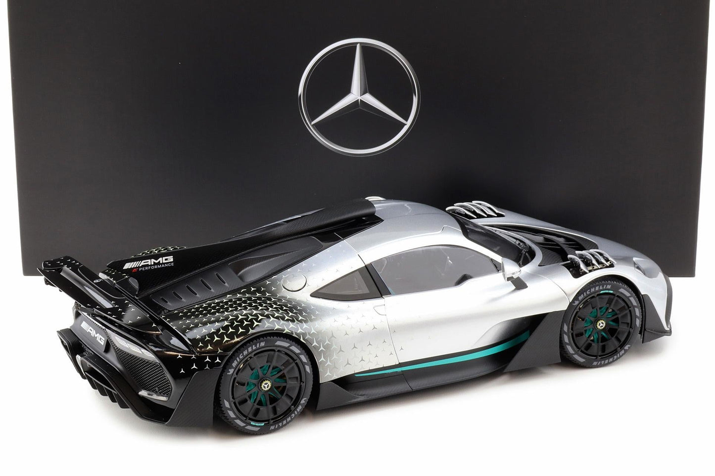 NZG 2023 Mercedes Benz One AMG (C298) Hightech Silver 1:12 DEALER EDITION