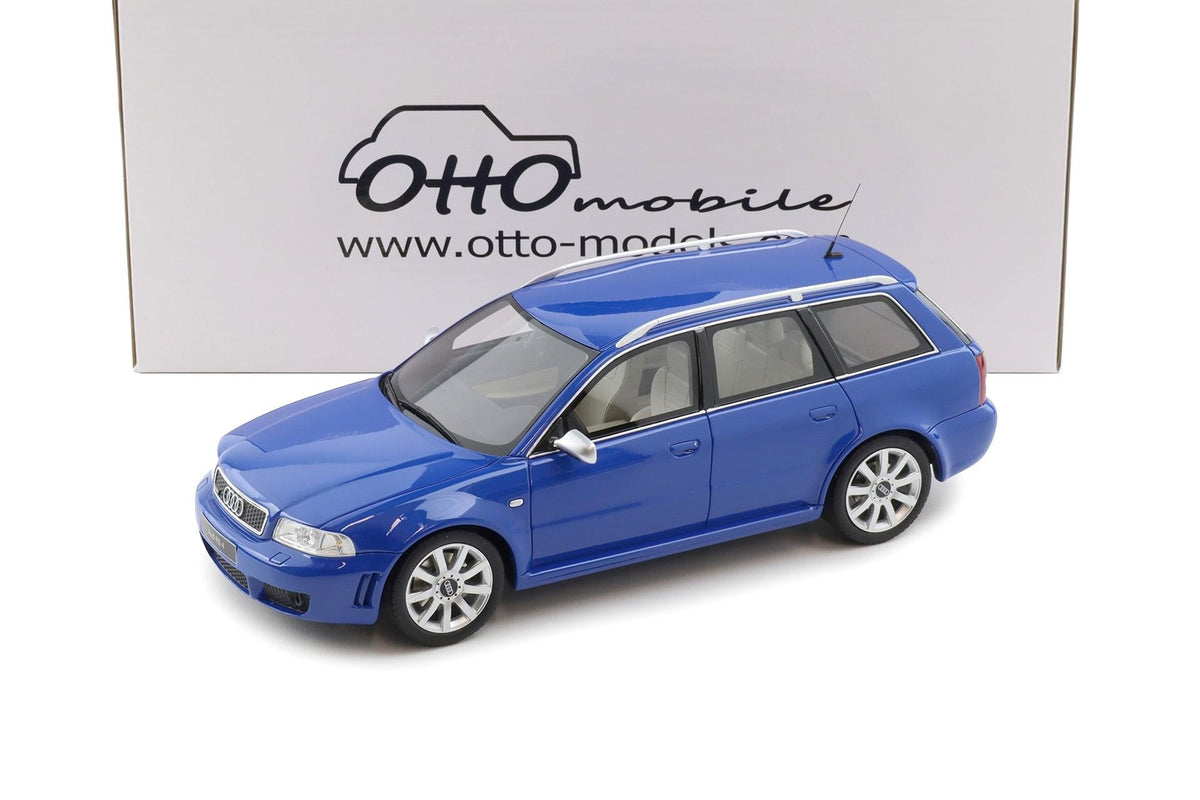 STM Diecast Otto 2000 Audi RS4 Avant B5 2.7L V6 Biturbo Nogaro Blue 1:18