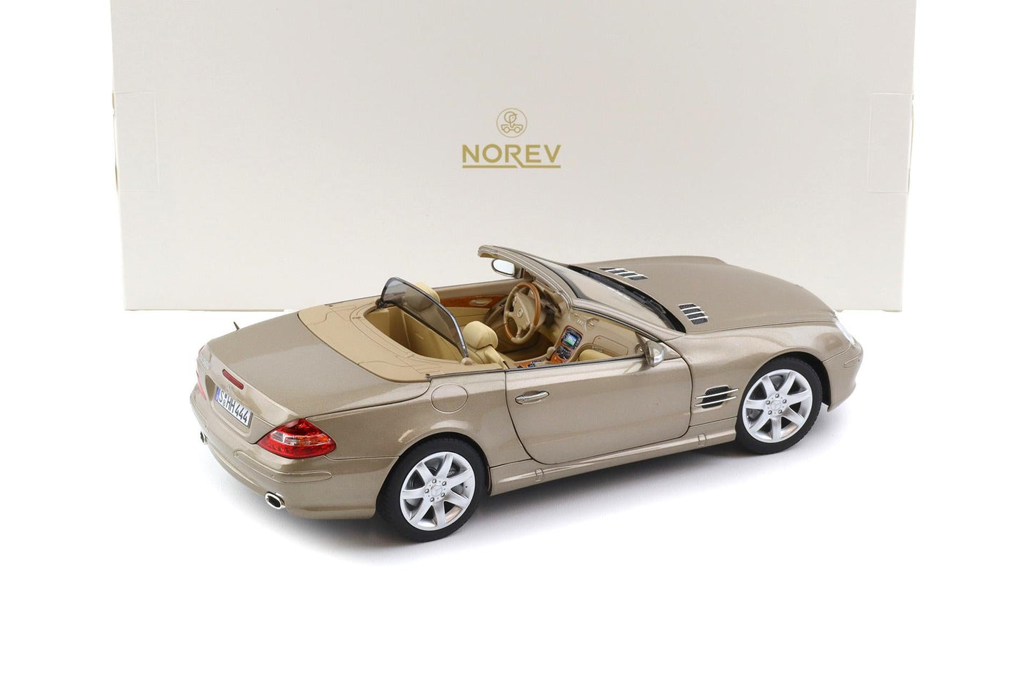 Norev 2003 Mercedes-Benz SL 500 R230 Convertible Travertine Beige 1:18