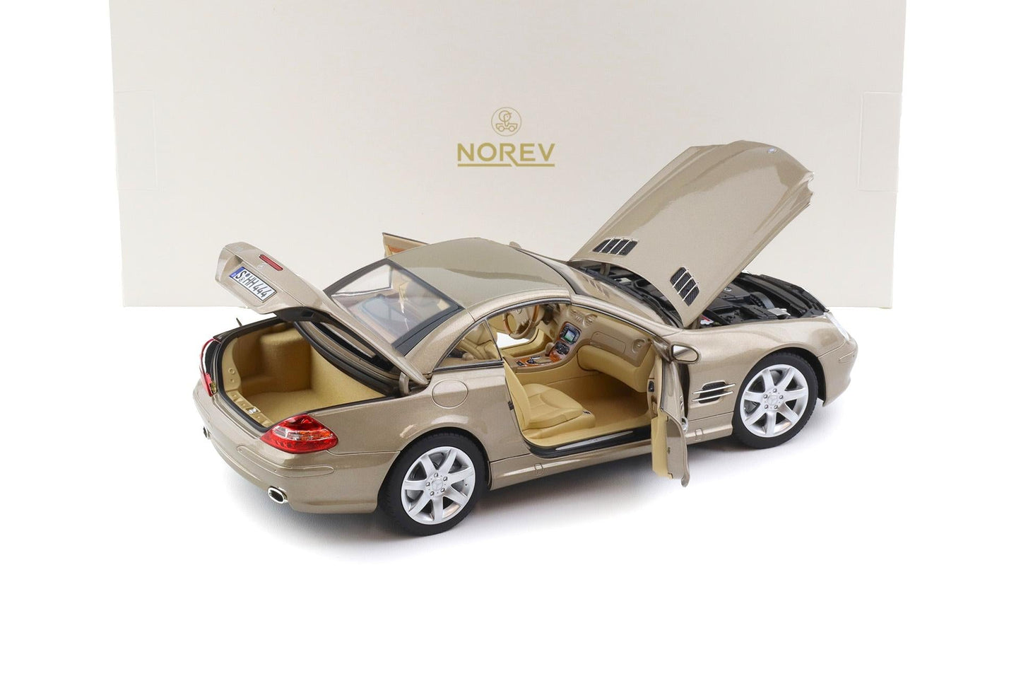 Norev 2003 Mercedes-Benz SL 500 R230 Convertible Travertine Beige 1:18
