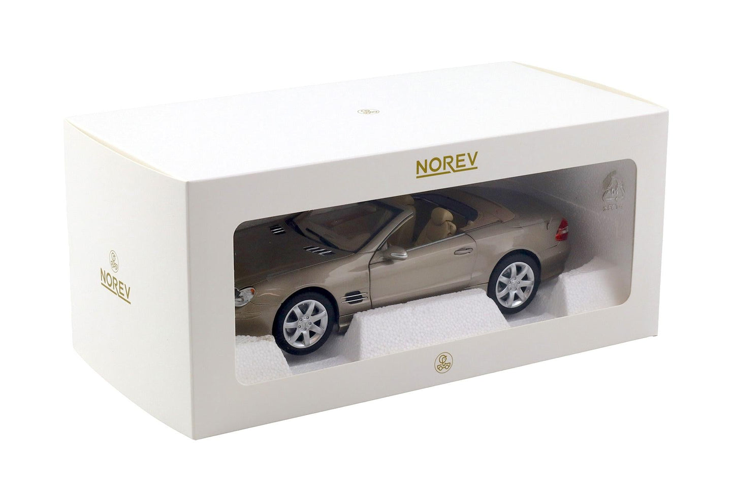 Norev 2003 Mercedes-Benz SL 500 R230 Convertible Travertine Beige 1:18