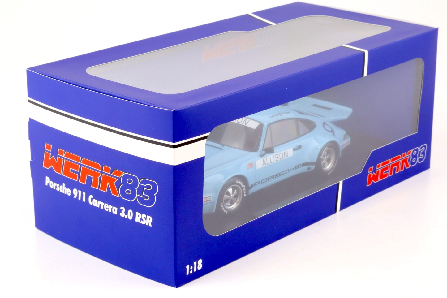 Werk83 1974 Porsche 911 3.0 RSR IROC Riverside #9 Allison Blue 1:18