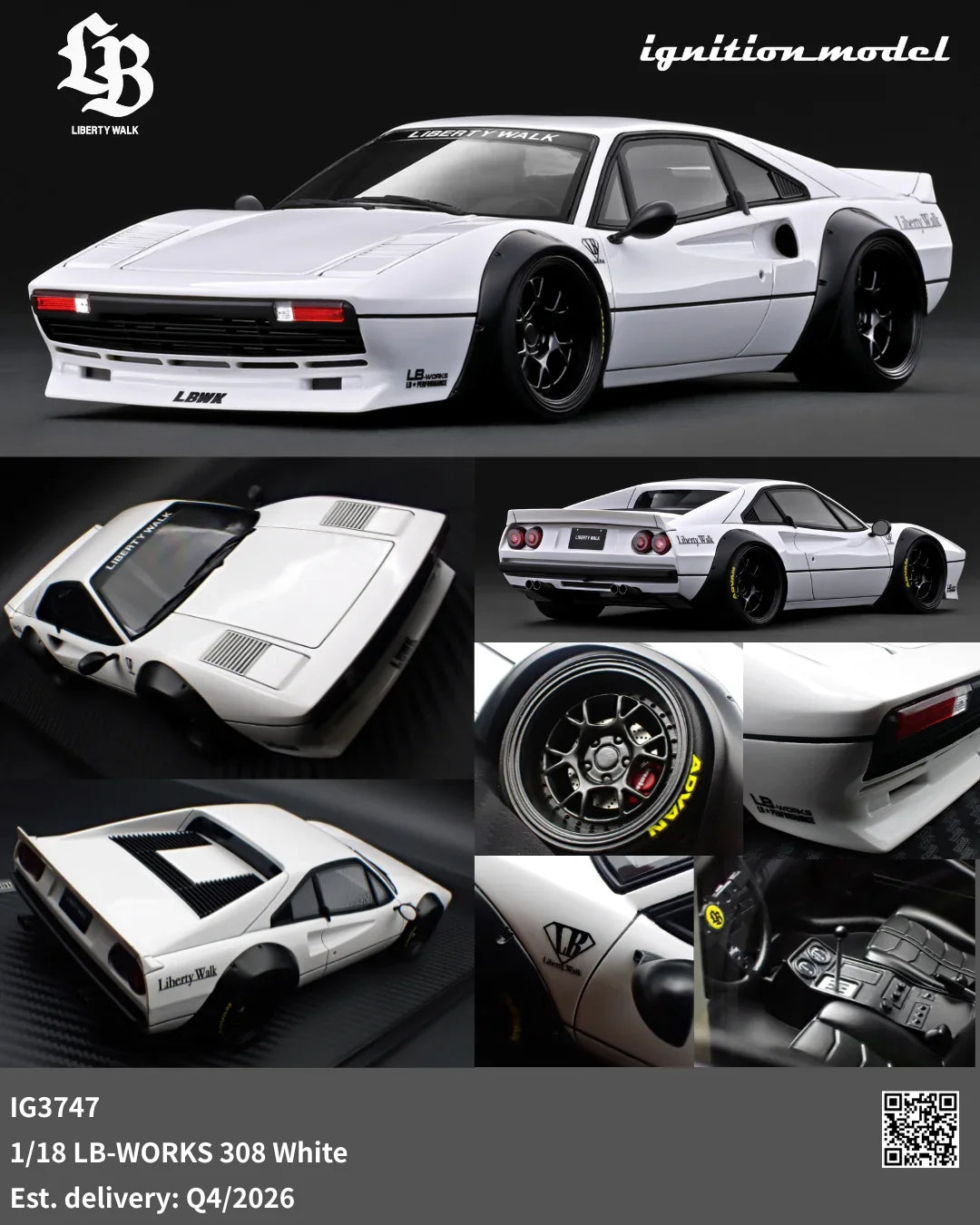 Ignition-Model Ferrari 308 LBWK LB-Works White 1:18