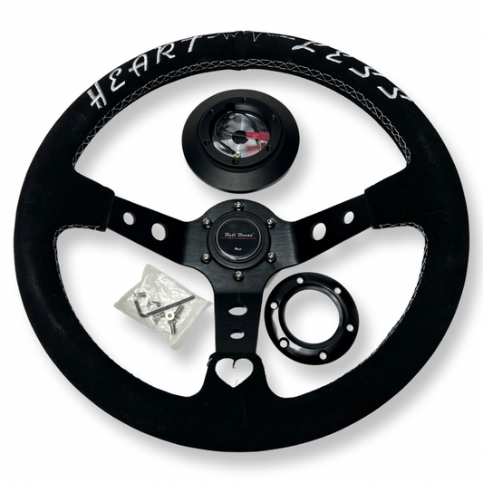 Bull Boost Performance Heart 350mm Steering Wheel + Short Hub Adapter Kit For Mazda Miata RX-7...