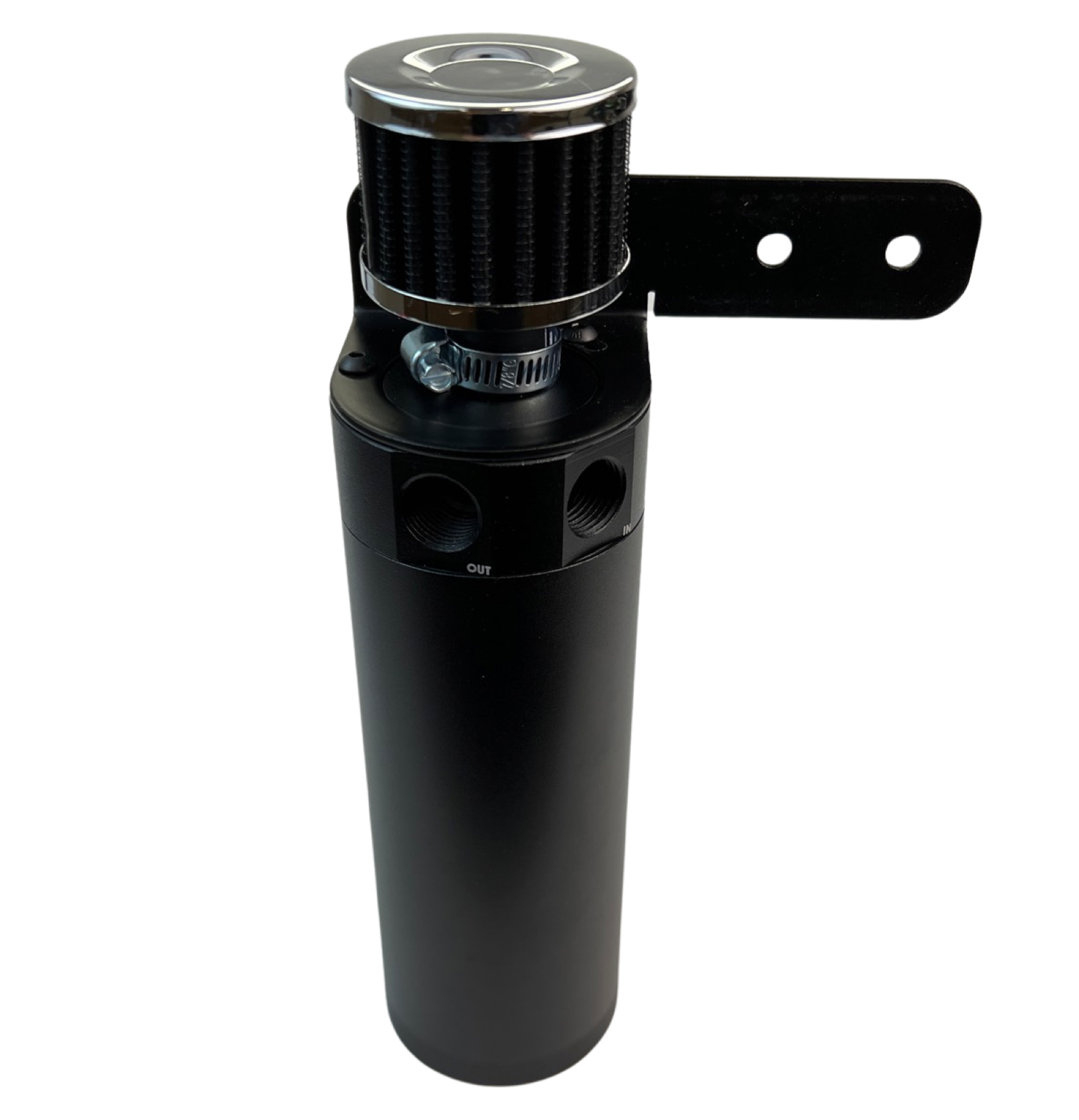 Red Universal Oil Catch Can XL 2Port -10AN + Mounting Bracket Kit + Filter 7.50z