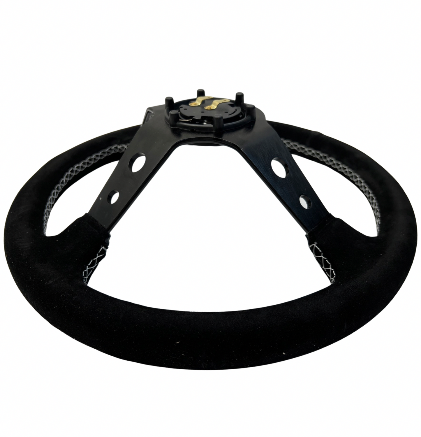 Short Hub Adapter + Suede Steering Wheel For 02-06 Mini Cooper E90