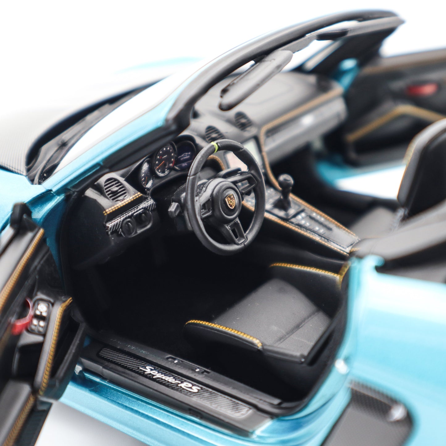 Minichamps 2024 Porsche 718 Cayman Spyder RS w/ Weissach Package Ipanema Blue 1:18
