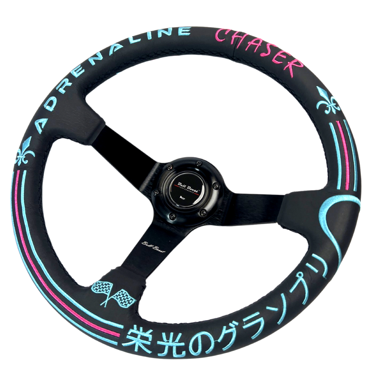 Leather 350mm Deep Dish Steering Wheel Hub Adapter Kit For Subaru Impreza WRX Legacy Eclipse Lancer Galant Mirage