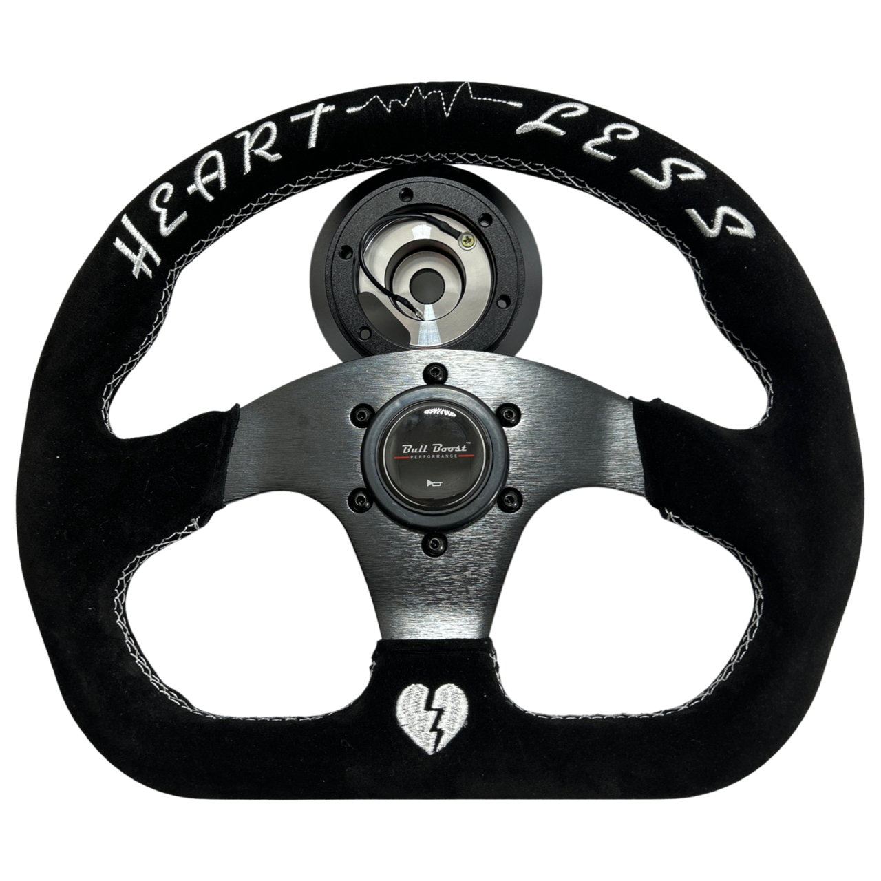 Quadro Flat Suede Steering Wheel + Short Hub Adapter Kit For Toyota Camry Corolla