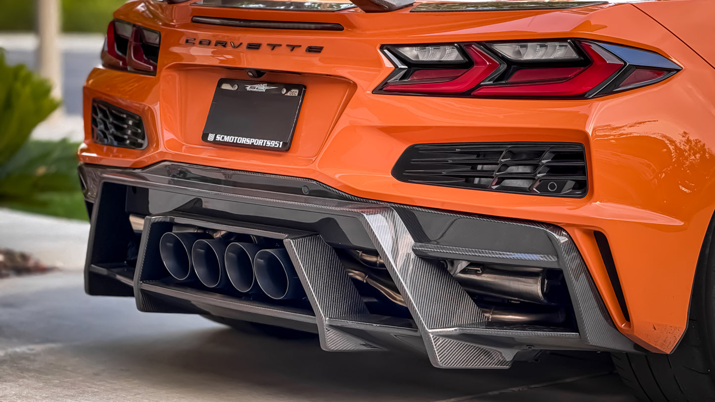 Z07R Rear Diffuser | C8 Z06/Eray/Stingray/ZR1/GS/GSX Fitment | 2x2 V Weave Carbon