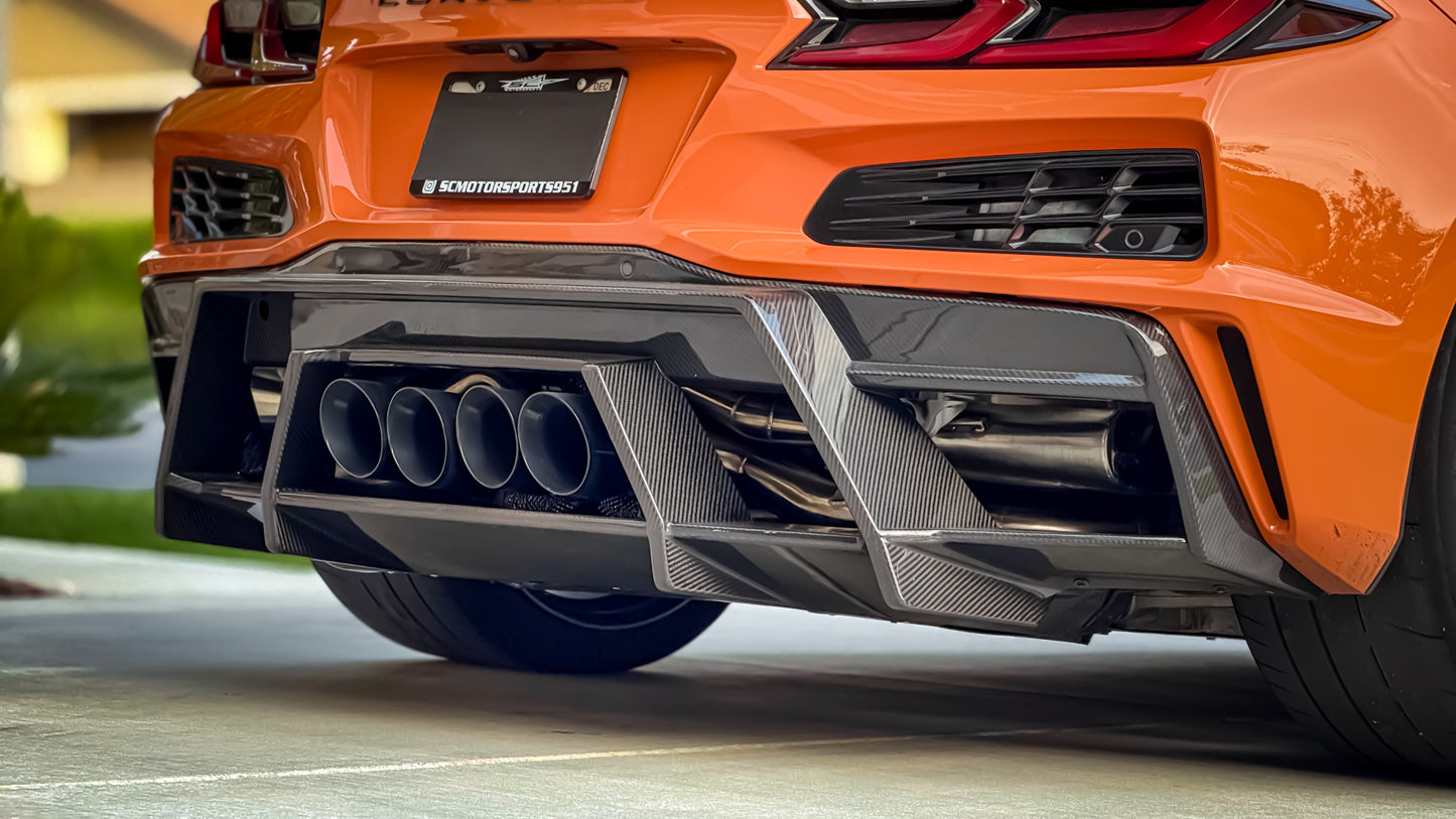 Z07R Rear Diffuser | C8 Z06/Eray/Stingray/ZR1/GS/GSX Fitment | 2x2 V Weave Carbon