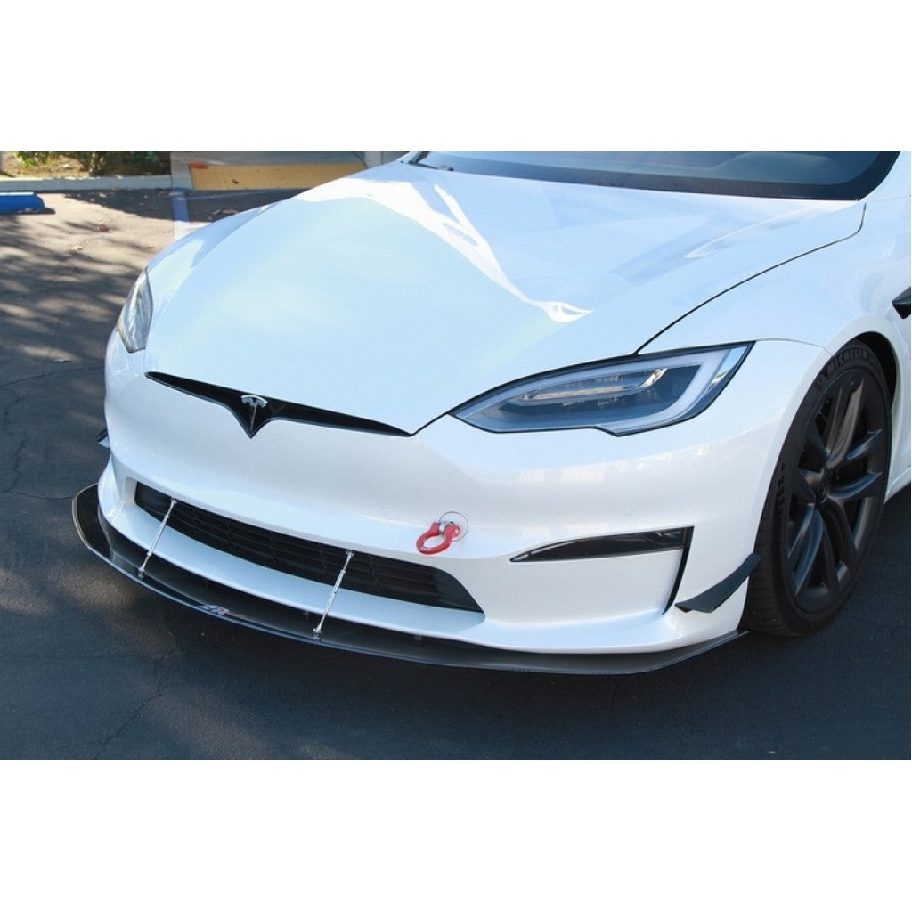 Tesla Model S Plaid Carbon Fiber Front Wind Splitter 2021 - UP