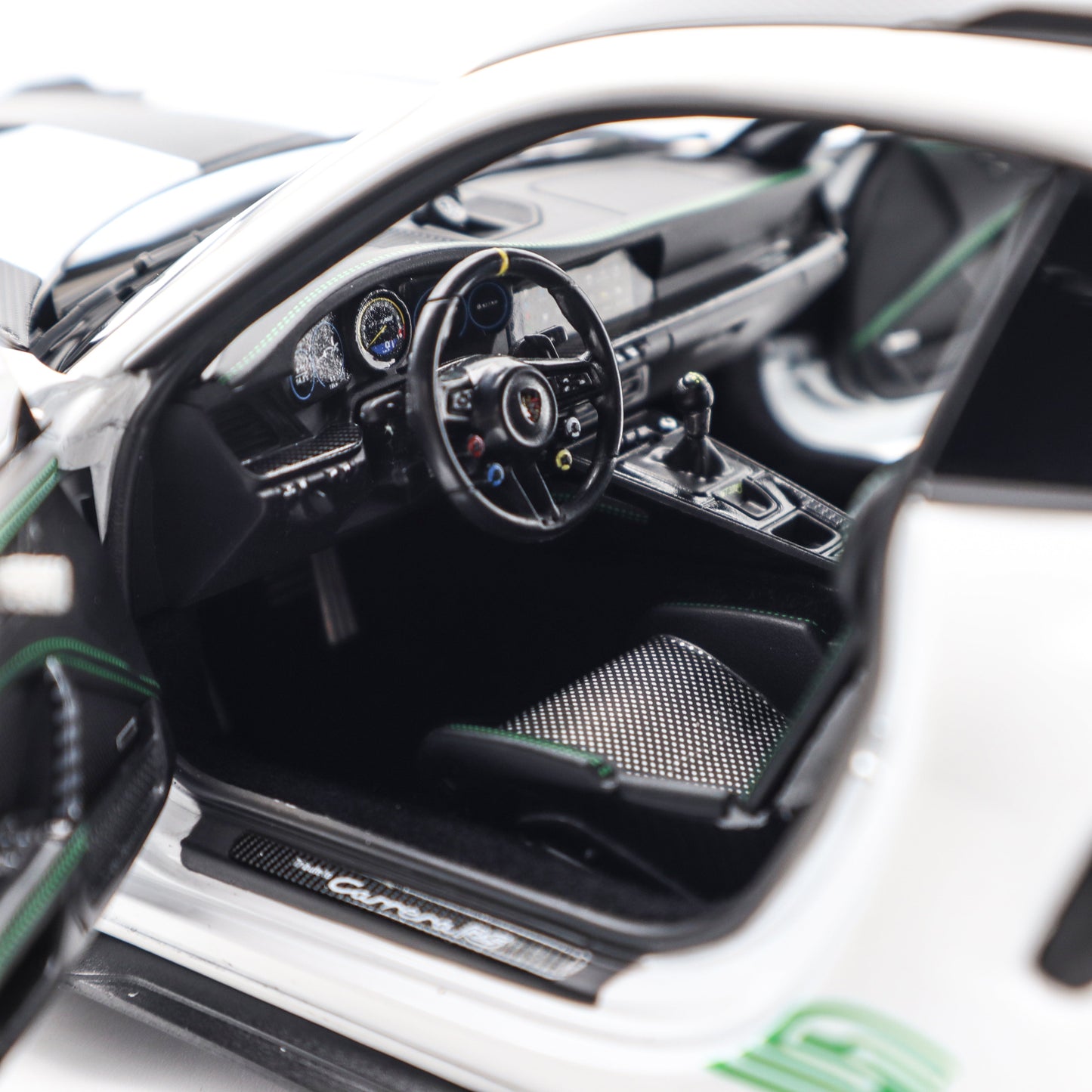 Norev 2022 Porsche 911 992 GT3 RS Weissach Package Tribute Edition White w/ Green 1:18