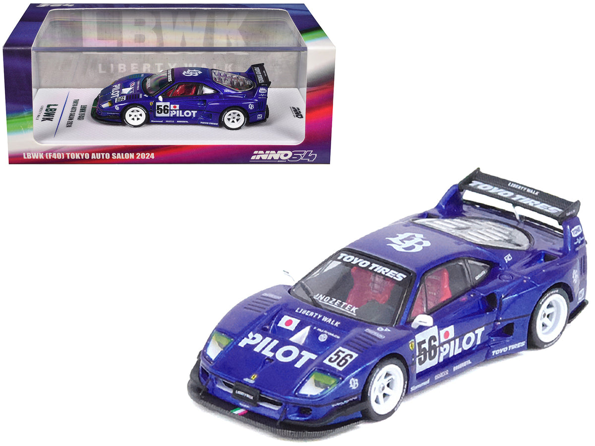 Rapid Vehicles LBWK (Liberty Walk) F40 #56 Blue "Tokyo Auto Salon 2024" 1/64 Diecast Model Car by...