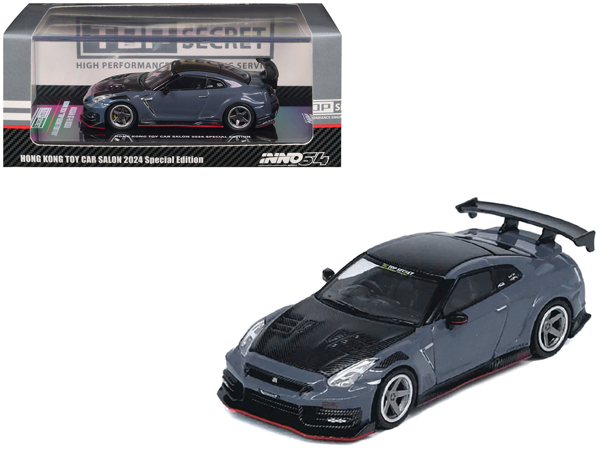 Rapid Vehicles 2024 Nissan GT-R (R35) Nismo "Top Secret" RHD (Right Hand Drive) Gray with Carbon...