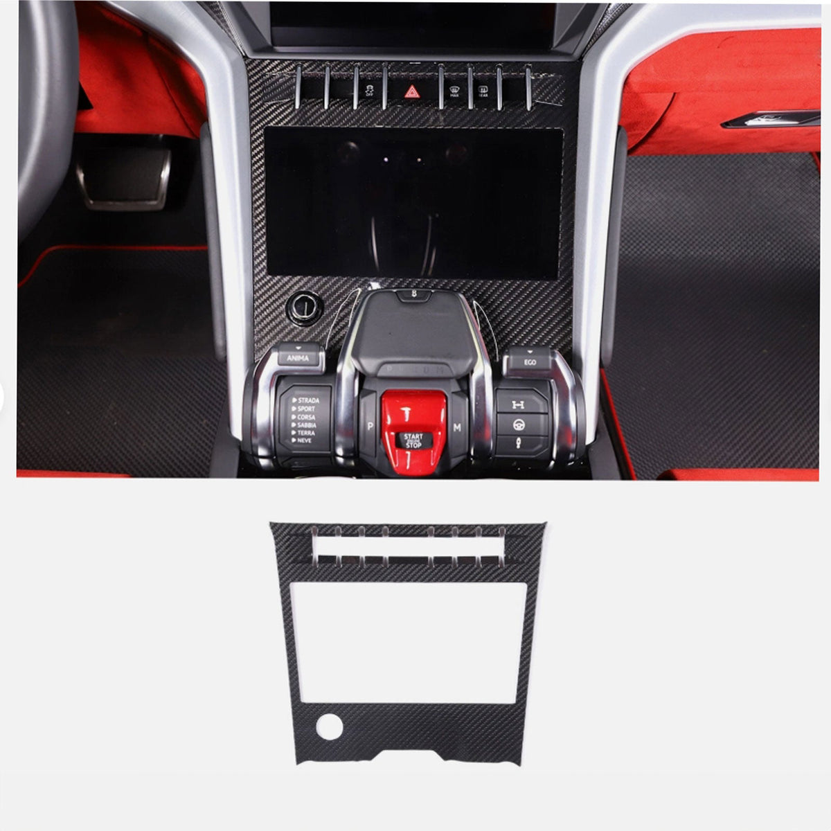 Bull Boost Performance Full Carbon Fiber Interior Trim Cover Set Fits Lamborghini URUS Lambo...