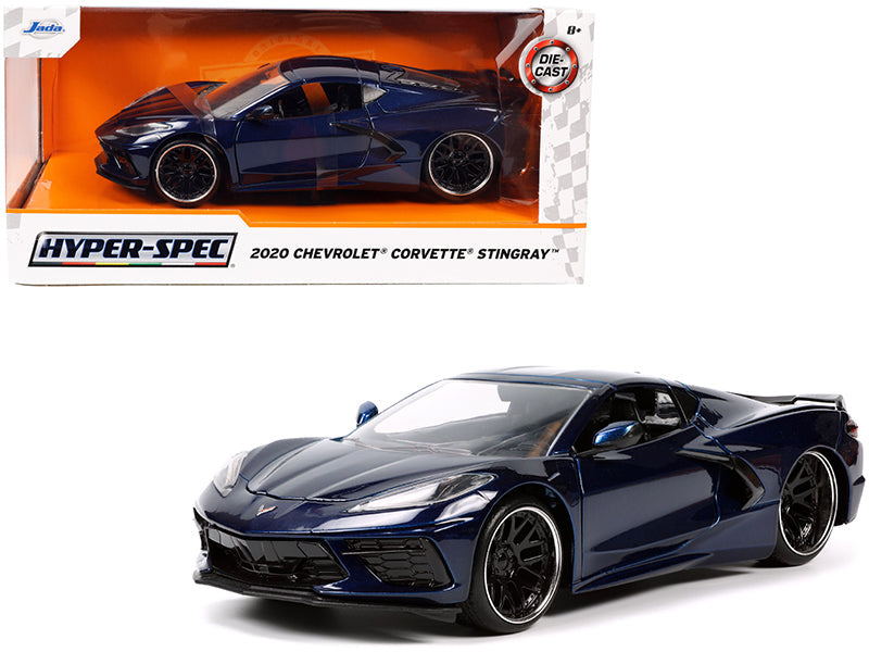 Rapid Vehicles 2020 Chevrolet Corvette Stingray C8 Dark Blue Metallic "Hyper-Spec" Series 1/24...