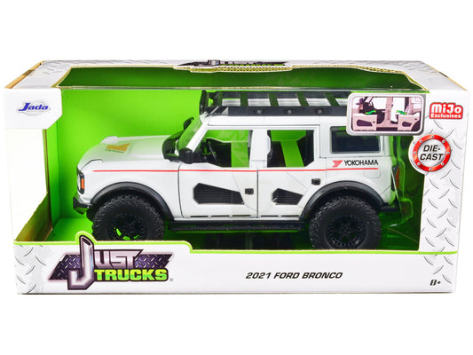 Rapid Vehicles 2021 Ford Bronco White with Red Stripes and Roof Rack "Yokohama Tires" "Just...