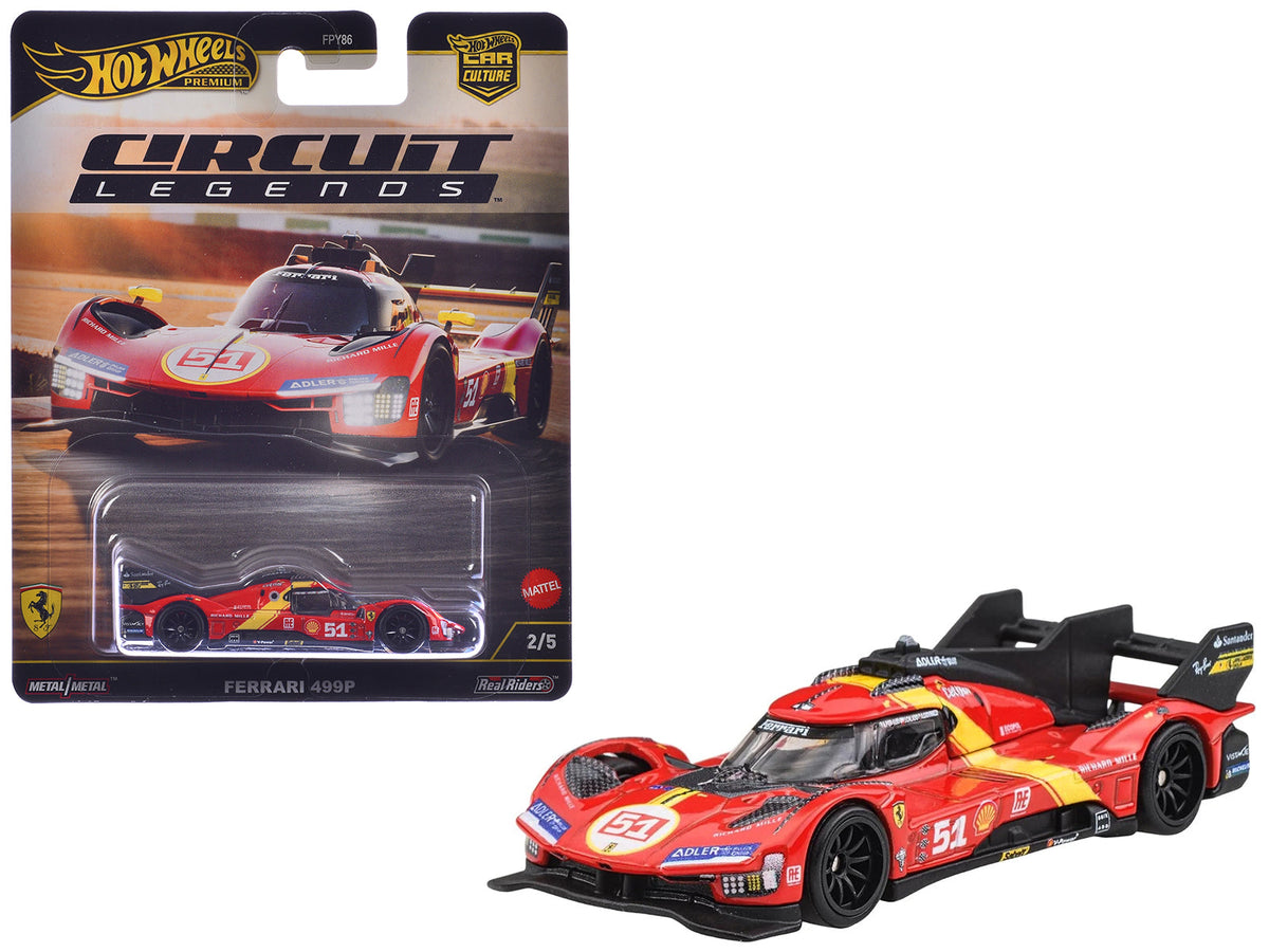 Rapid Vehicles Ferrari 499P #51 Red with Yellow Stripes "Circuit Legends" Series Diecast Model...