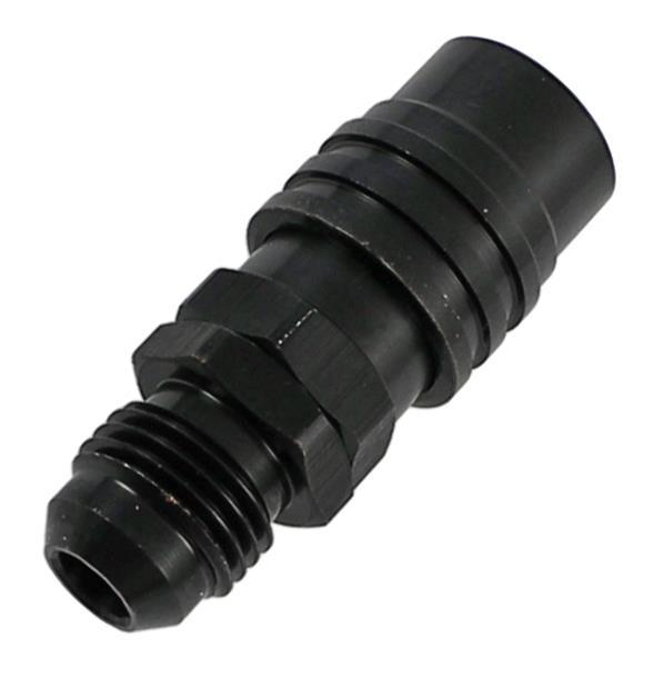 6AN Straight Push Lock Valved Quick Connect BLK - 21406J