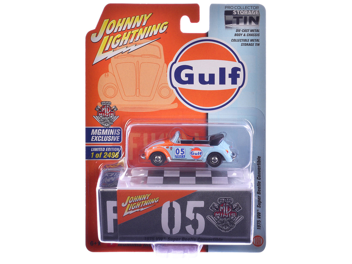 Rapid Vehicles 1975 Volkswagen Super Beetle Convertible #05 "Gulf Oil" Light Blue and Orange...