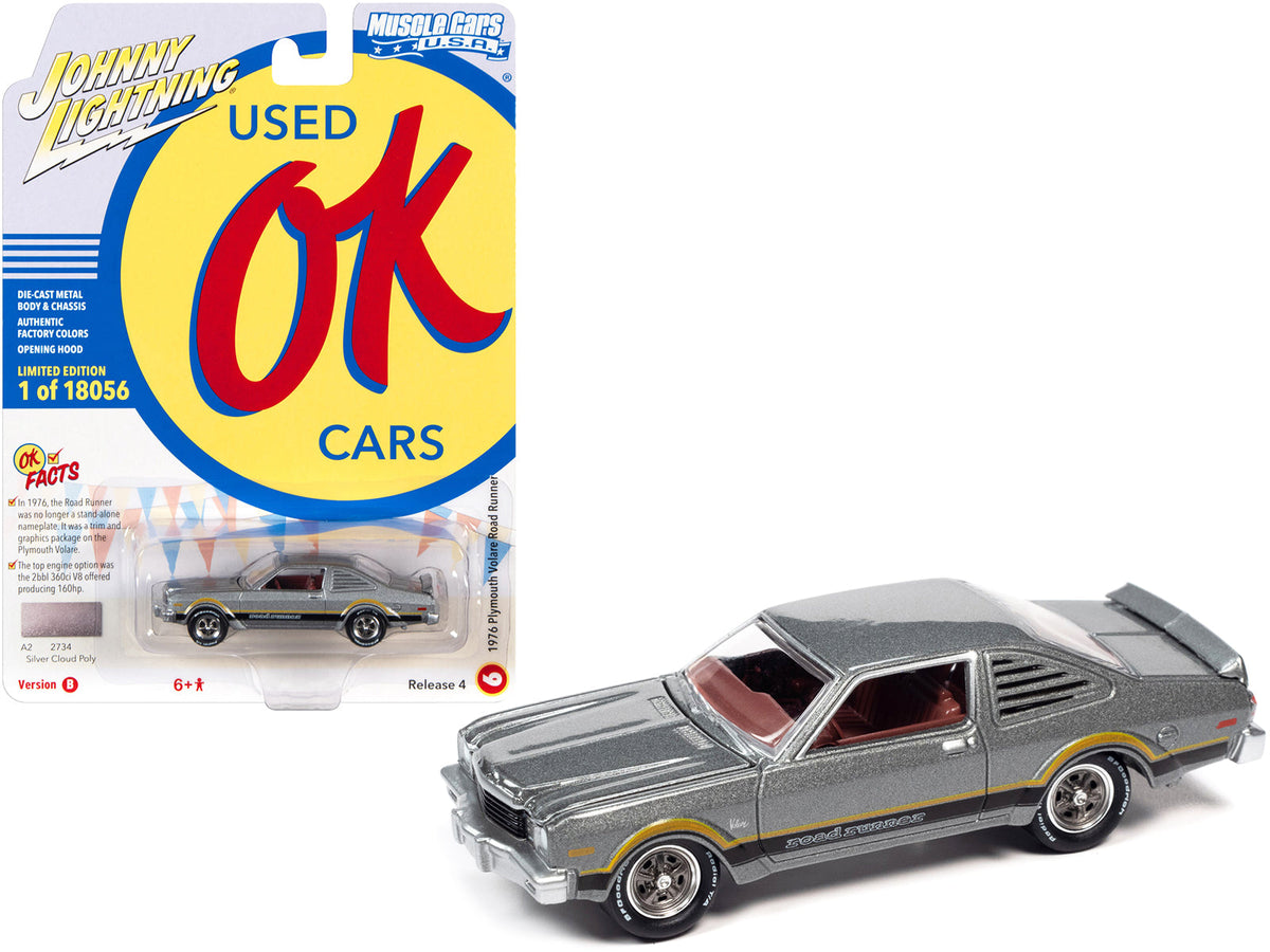 Rapid Vehicles 1976 Plymouth Volare Road Runner Silver Cloud Metallic with Stripes "OK Used Cars"...