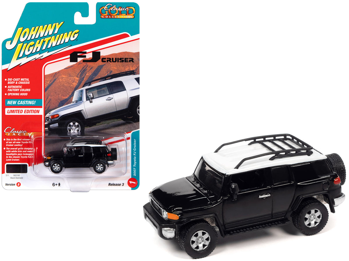 Rapid Vehicles 2007 Toyota FJ Cruiser Black Diamond with White Top and Roofrack "Classic Gold...