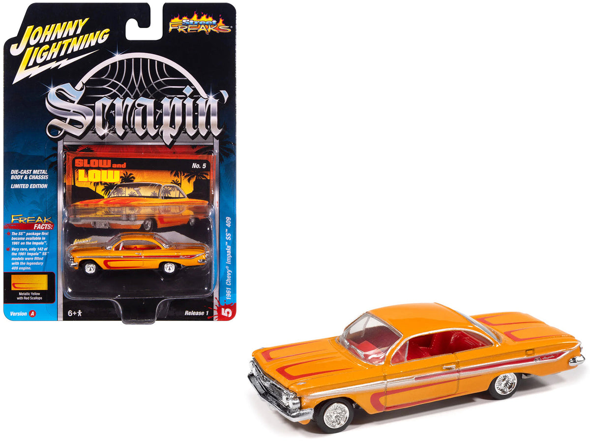 Rapid Vehicles 1961 Chevrolet Impala SS 409 Yellow Metallic with Red Stripes and Interior...