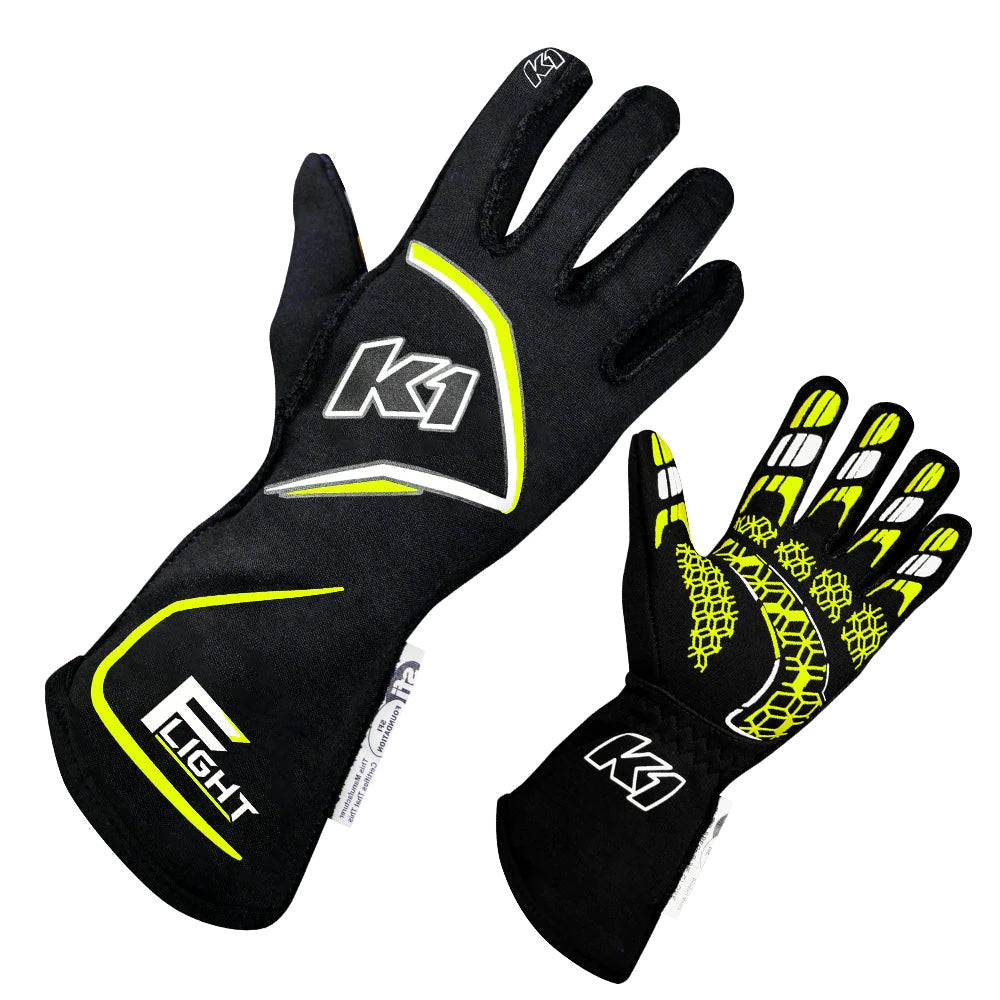 Gloves Flight Medium Black-Flo Yellow - 23FLTNFYM