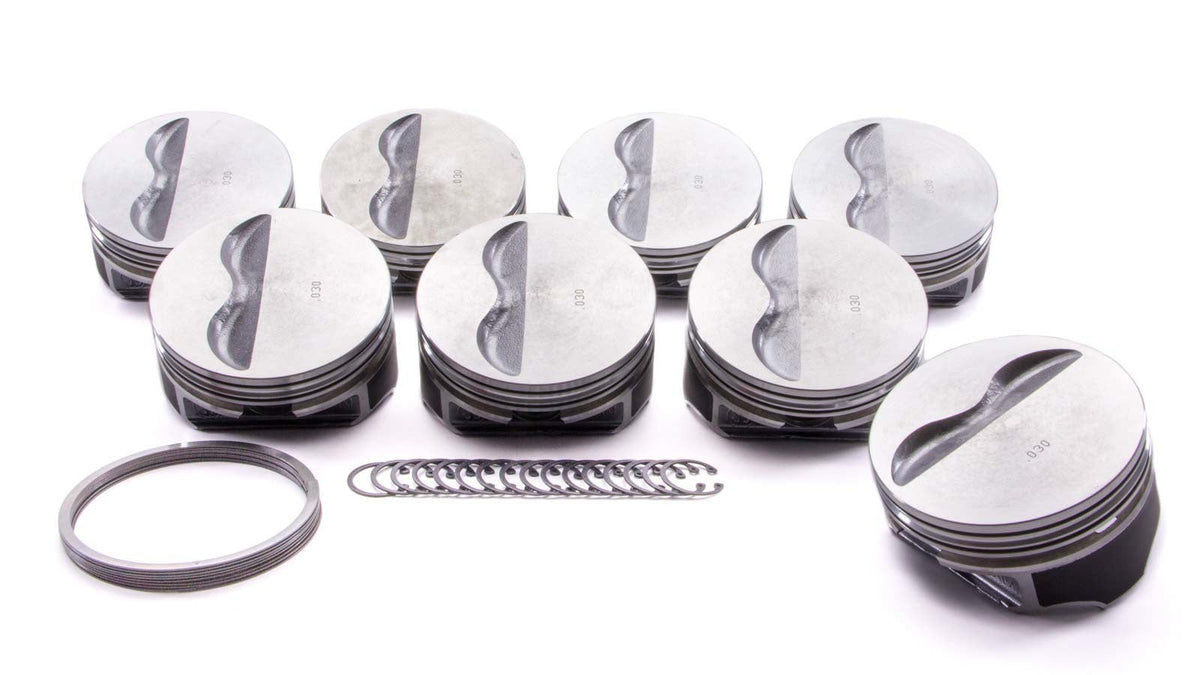SBC Flat Top Piston Set 4.030 Bore -5cc - 9908HC030