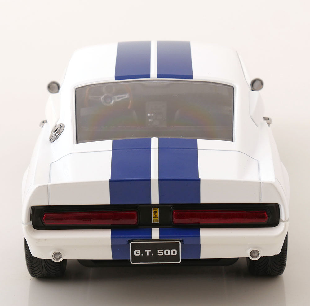KK Scale 1967 Ford Mustang Shelby GT500 White w/ Blue Stripes 1:12