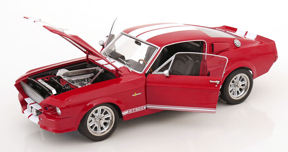 KK Scale 1967 Ford Mustang Shelby GT500 Red w/ White Stripes 1:12