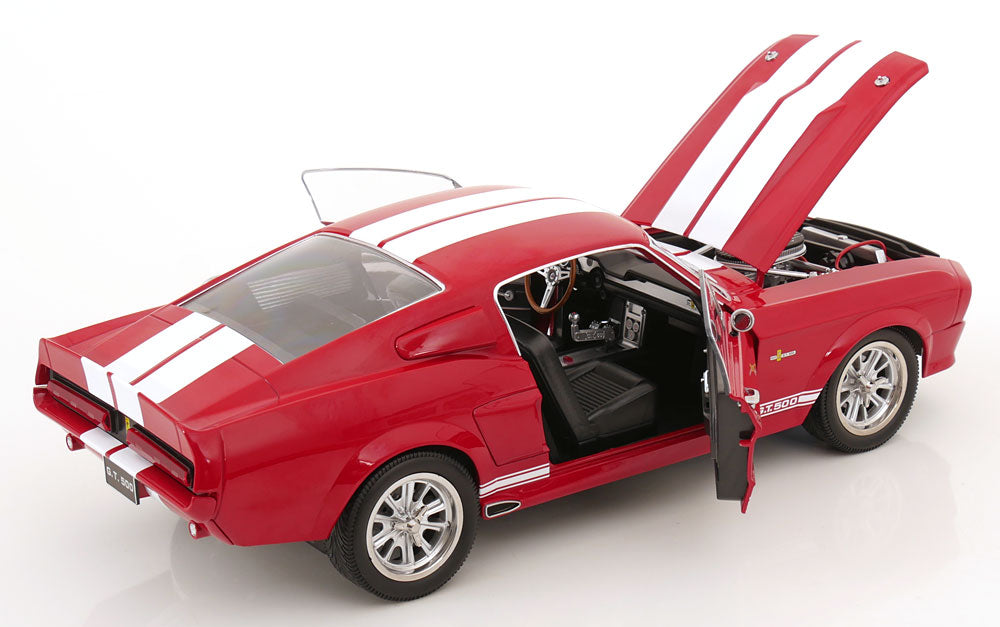 KK Scale 1967 Ford Mustang Shelby GT500 Red w/ White Stripes 1:12