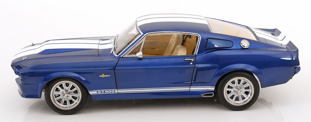 KK Scale 1967 Ford Mustang Shelby GT500 Blue w/ White Stripes 1:12