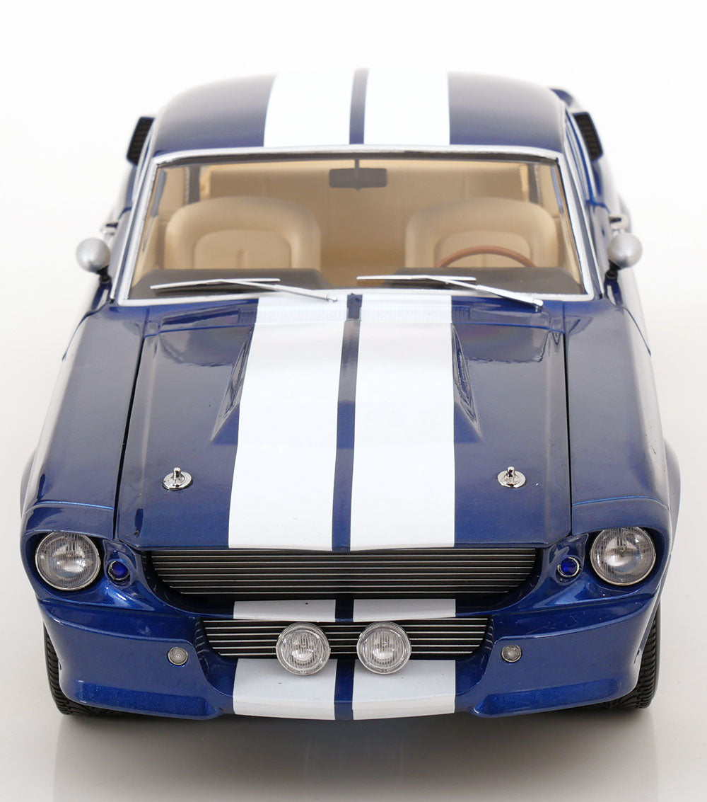 KK Scale 1967 Ford Mustang Shelby GT500 Blue w/ White Stripes 1:12