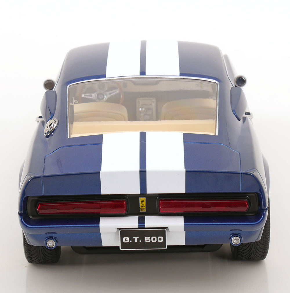 KK Scale 1967 Ford Mustang Shelby GT500 Blue w/ White Stripes 1:12